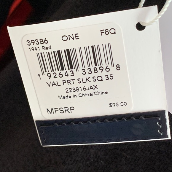 Coach 1941 Red Valentine Silk Scarf - NWT - Picture 6 of 8